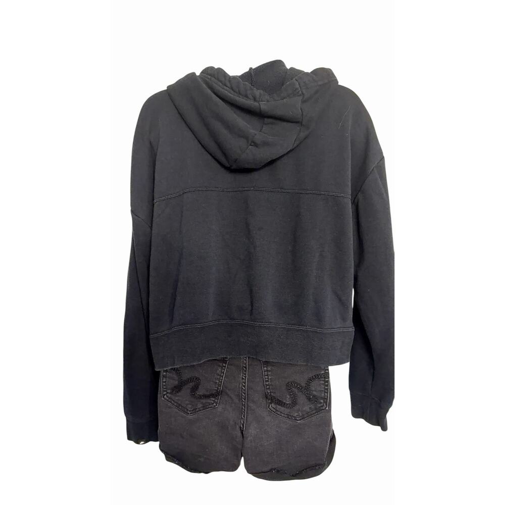 Nike Black & Gold Metallic Swoosh Cropped Hoodie women Size large - Picture 3 of 7